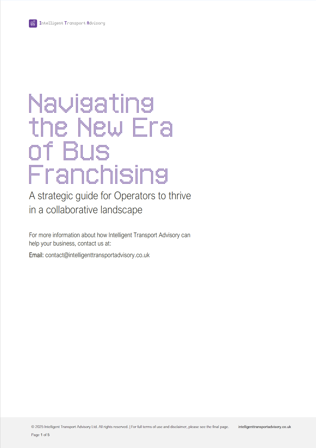 Navigating the New Era of Bus Franchising